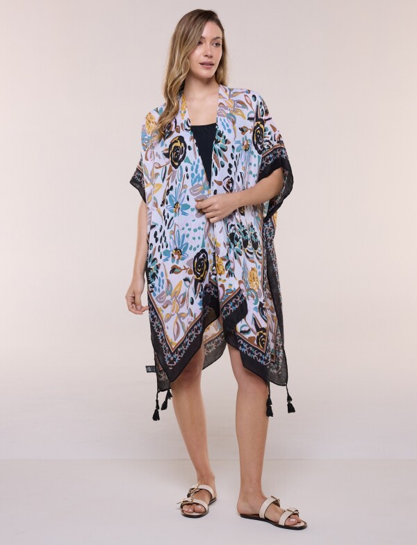 Kimono Flores MULTI/TOSTADO