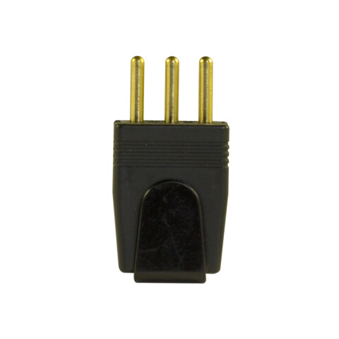 Ficha 3 en línea c/tierra 10A negra - Molveno M31154