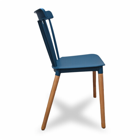 Silla Diseño Windsor con Patas de Madera para Comedor y Jardín - Azul Silla Diseño Windsor con Patas de Madera para Comedor y Jardín - Azul