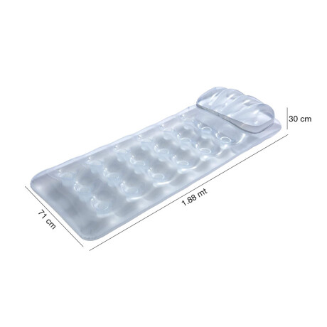 Colchoneta Inflable Flotador con Almohada p/ Piscina Bestway Transparente