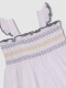 Vestido Blanco Con Pespuntes Elasticos Blanco