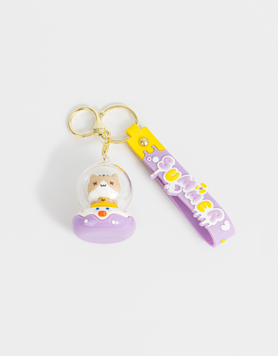 Llavero Y Charm De Gatito En Burbuja 