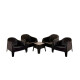 Set de 4 Sillas Skarpo + Mesa de exterior Negro