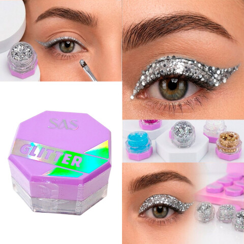 SAS Sombra de ojos con glitter Plata