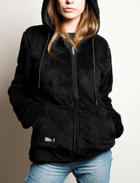 Campera de peluche Juli Negro