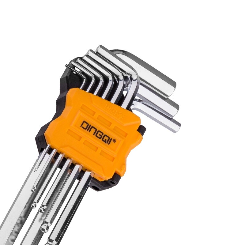 DINGQI JUEGO 9 PIEZAS LLAVES ALLEN LARGAS PUNTA BOLA 1.5-5 Dingqi Juego 9 Piezas Llaves Allen Largas Punta Bola 1.5-5