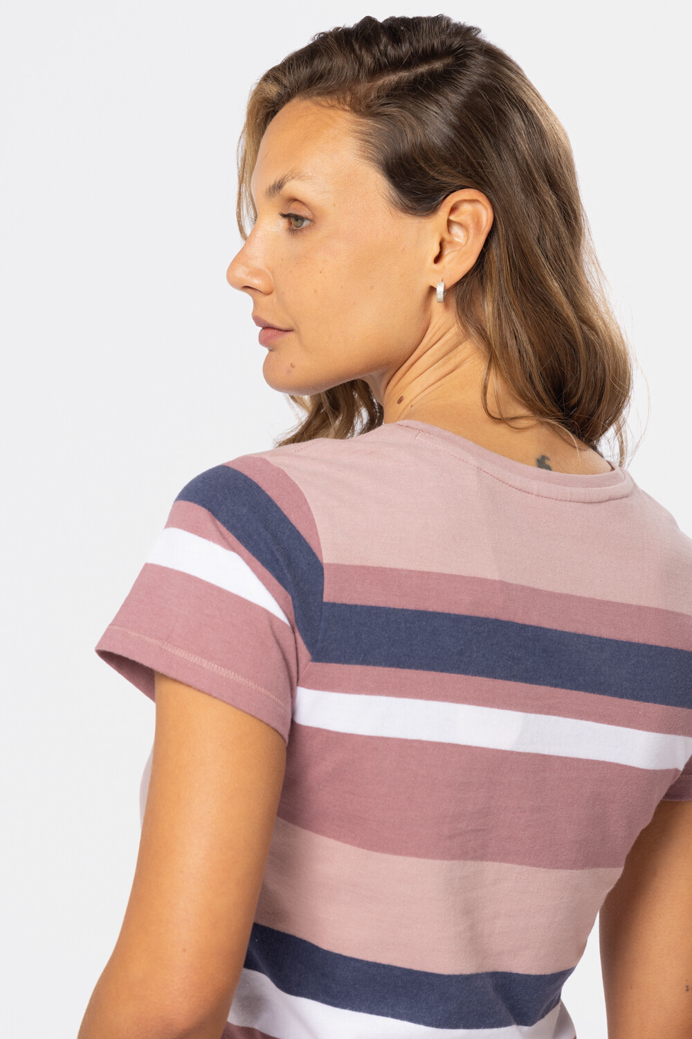 REMERA RAYADA Rosado