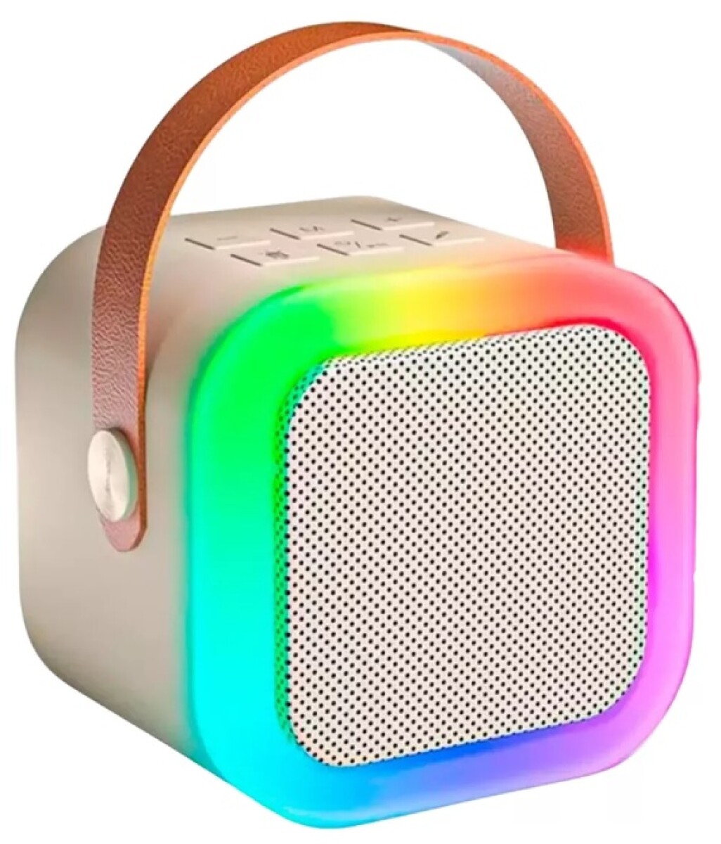 Parlante A Batería Bluetooth Con Luces Led De Colores - Beige 