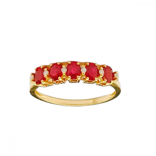 Anillo Vera-Oro 18k-Piedra Rubi y Zirconia-AN9501 conpiedra