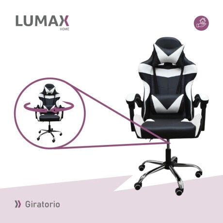 Silla Gamer Lumax Modelo ROM Negro/Blanco