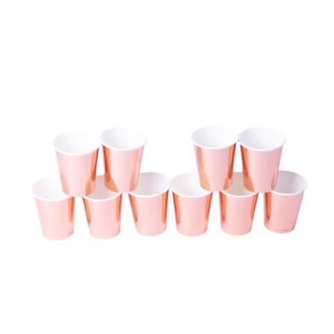 OUTLET Vasos descartables rosa perla x 10 pcs 7*8.5cm Outlet Vasos Descartables Rosa Perla X 10 Pcs 7*8.5cm