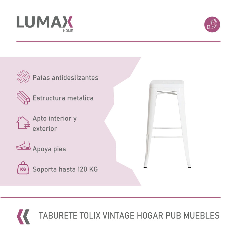 Taburete Tolix Hogar Pub Muebles Blanco
