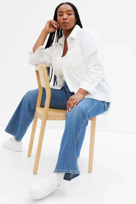 Camisa Poplin Oversize Mujer Optic White