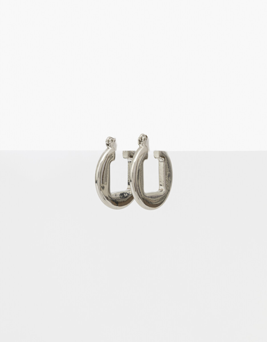 Aros Argolla Metal Rectangular 