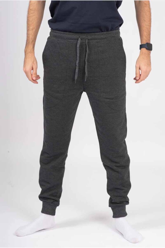 PANTALON HERING UNISEX C/PUÑO C/FELPA E509 Gris-oscuro