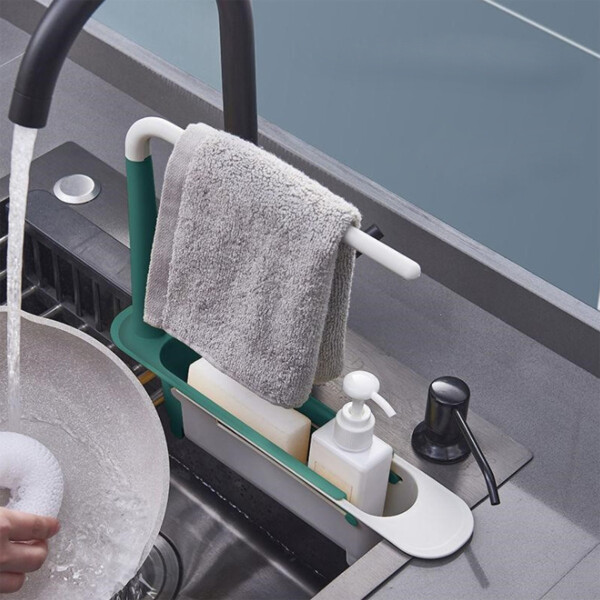 Organizador Extensible Escurridor Base Fregadero Pileta Variante Color Verde