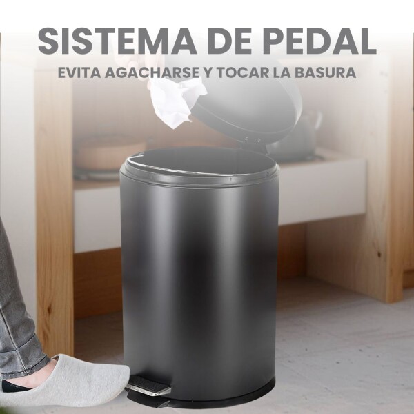 Tacho De Basura Basurero Cesto Residuos 20 Litros Papelera Grande Acero Inoxidable Imback Color Negro Tacho De Basura Basurero Cesto Residuos 20 Litros Papelera Grande Acero Inoxidable Imback Color Negro
