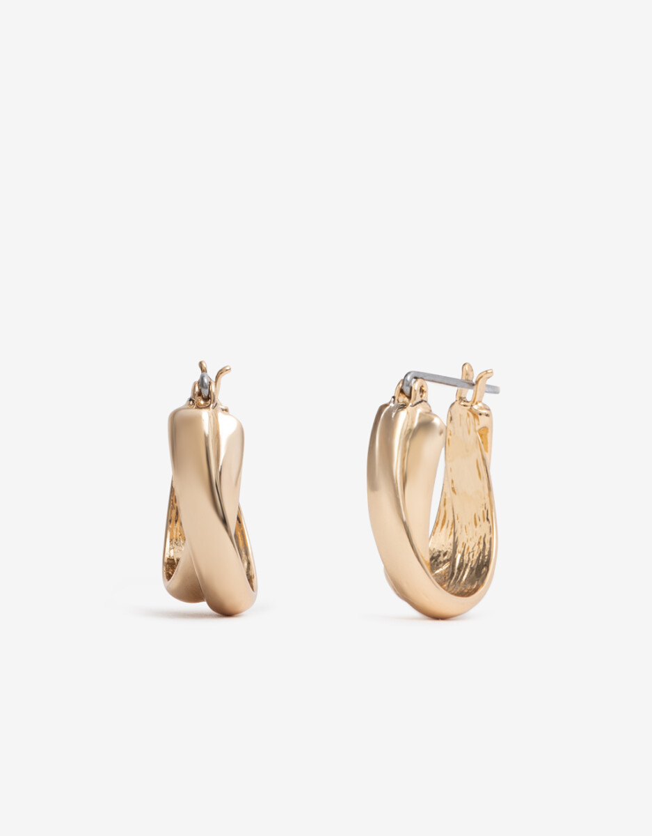 Argollas De Metal Bañado En Oro 