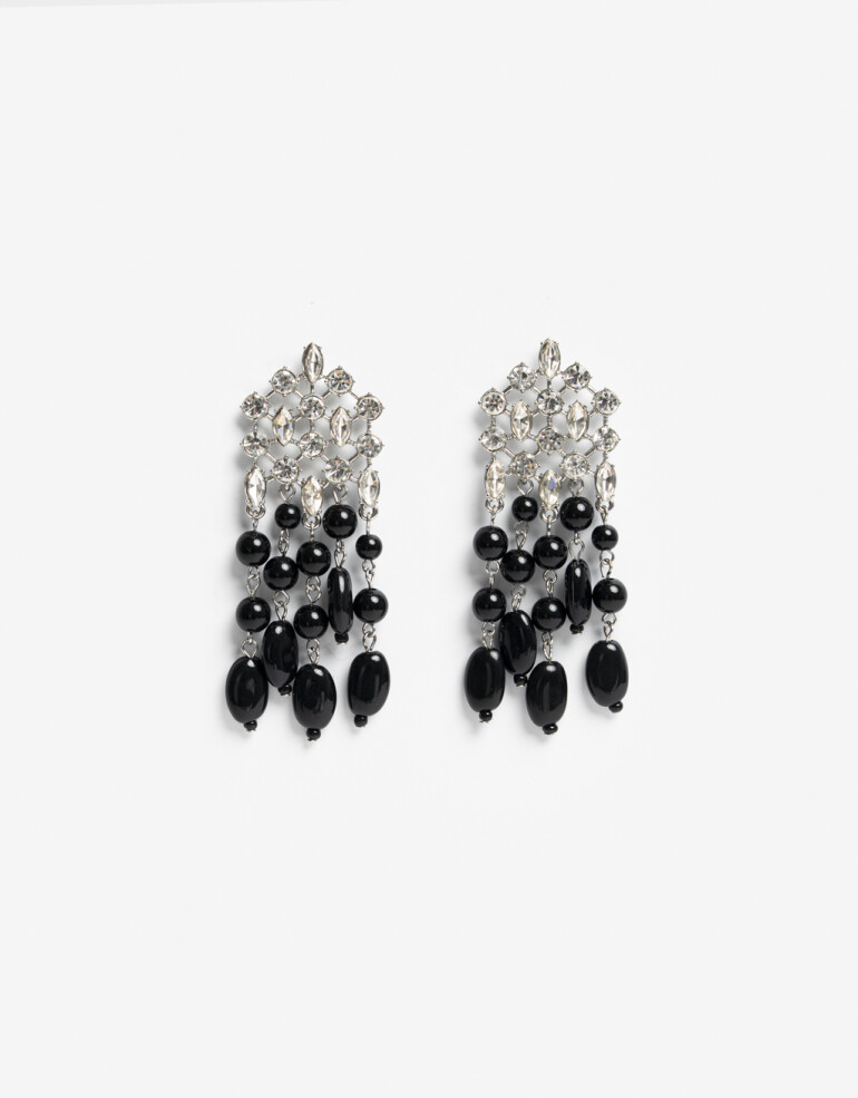 Aros Colgantes Largos Resina Aros Colgantes Largos Black Resin - Negro