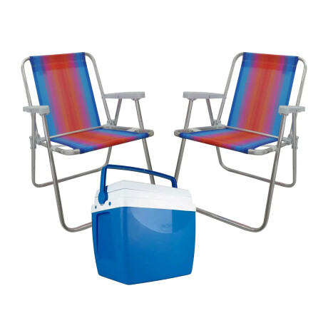 Set Playa Mor Sillasx2 Alum 120Kg + Conservadora Térmica 34L Azul