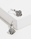 Aros Colgantes Cortos Strass Aros De Flores - Cristal