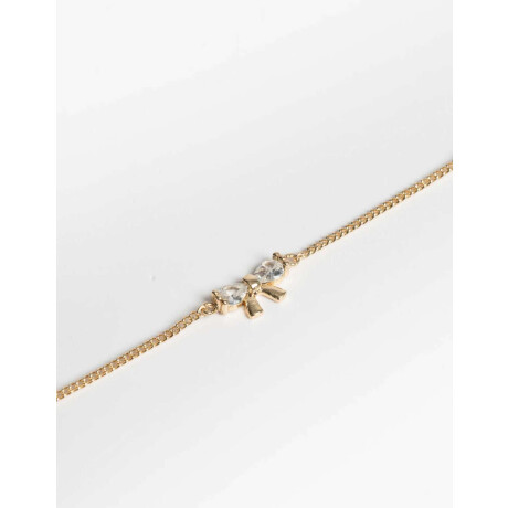 Pulsera Flexible Con Dije De Moño Dorado