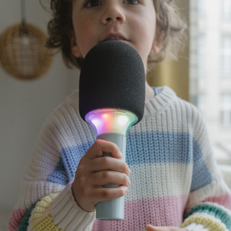 Micrófono Infantil con luces Bluetooth Usb Recargable Verde