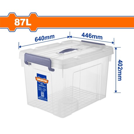 Contenedor Plástico Wadfow Wtb237 Apilable 66L Ub TRANSPARENTE