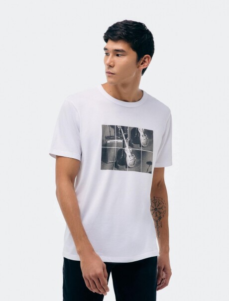 CAMISETA MANGA CORTA CON ESTAMPA BLANCO