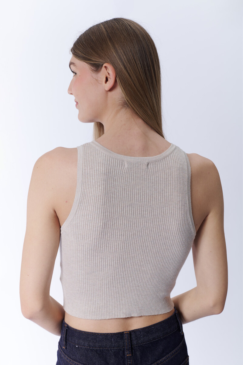 Top punto rib Beige Melange
