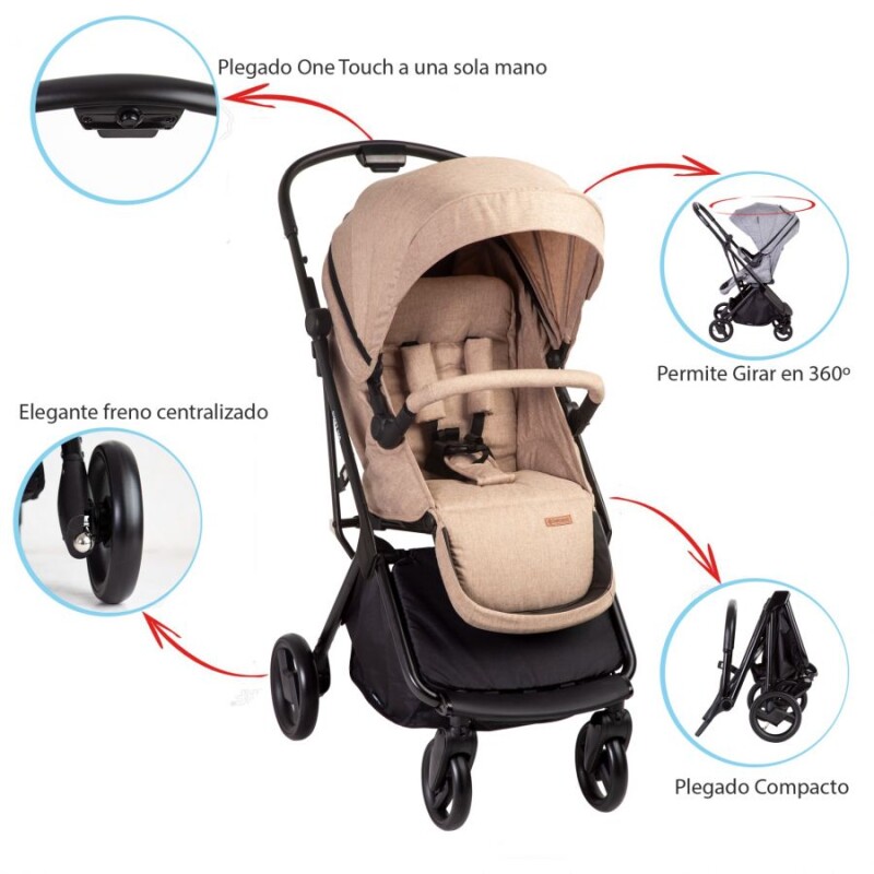 Coche Travel System Swift 360 Premium Bebesit - Beige Coche Travel System Swift 360 Premium Bebesit - Beige