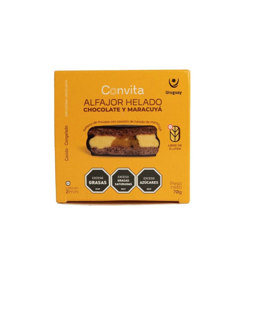 ALFAJOR HELADO CHOCOLATE Y MARACUYÁ 