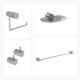 Set De Accesorios Metal Signature Gris Brushed Nickel Brillo