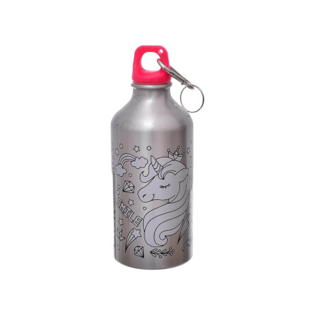 Botella Caramañola Acero Personaliza. C/ Marcadores Rosa