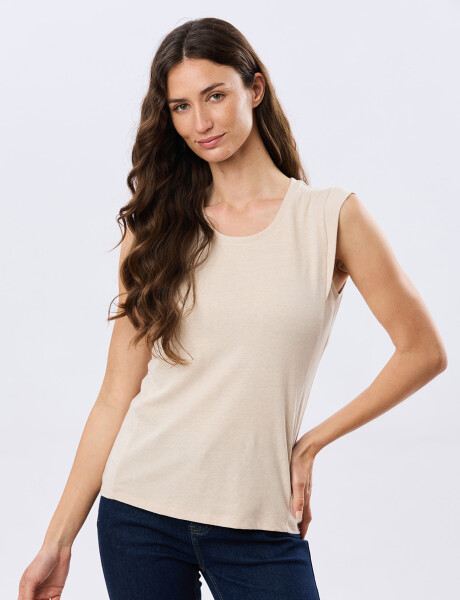 REMERA LISA DE ALGODÓN Beige