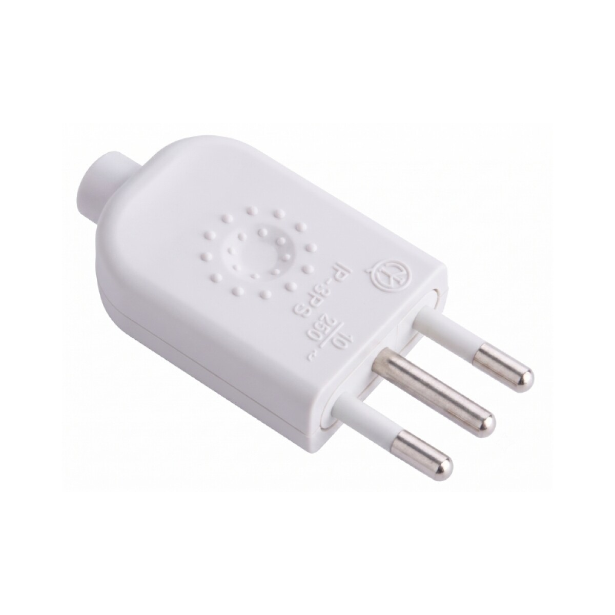 Ficha Macho 2P+T 10A Blanca 