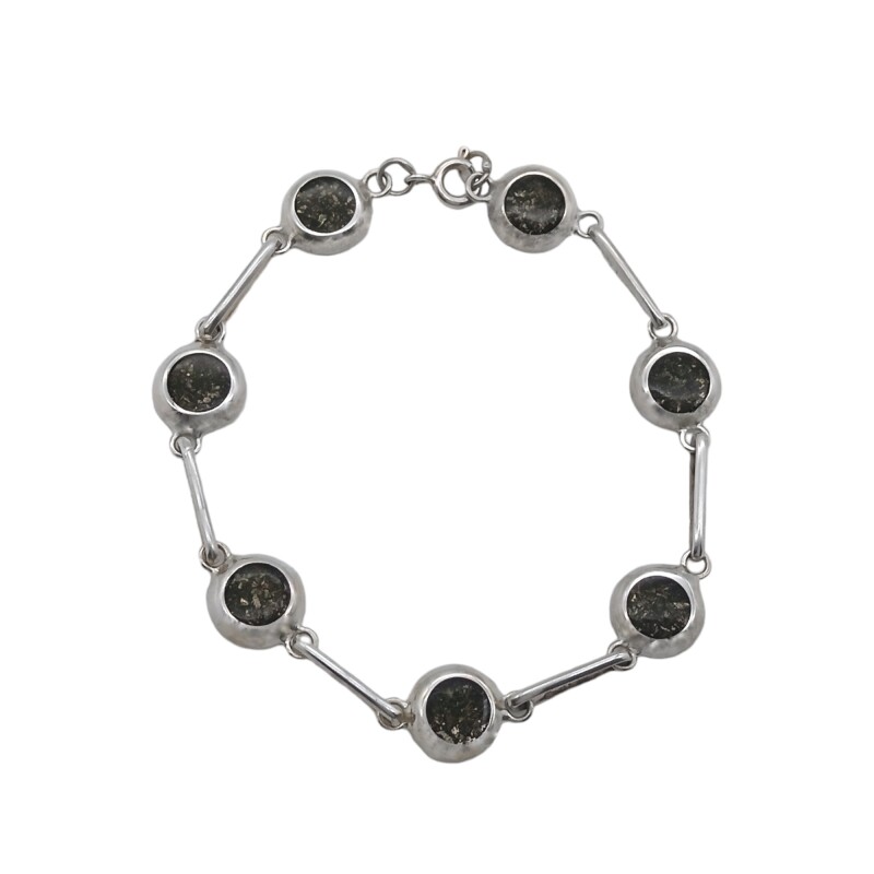 Pulsera Circulo-Plata 925-Piedra pirita-PU3011 conpiedra