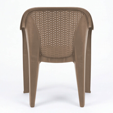 Silla Jardín Rambo Rattan Apoyabrazos Apilable Exterior Marron Claro