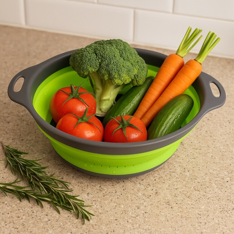 COLADOR ESCURRIDOR DE PASTA PLEGABLE SILICONA COLADOR ESCURRIDOR DE PASTA PLEGABLE SILICONA