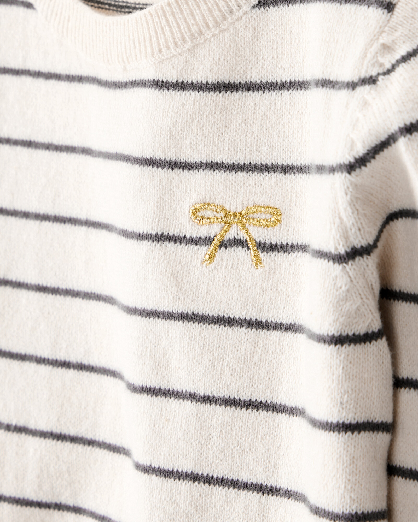 Set dos piezas de algodón, pantalón y remera a rayas Sin color