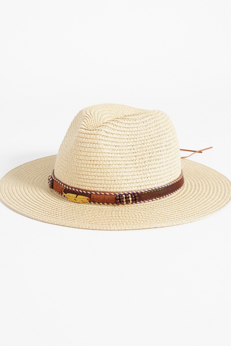 Sombrero cinta removible beige