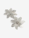 Aros Colgantes Cortos Metal Aros Colgantes Flor Metal - Plateado Rodio