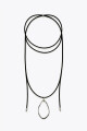 Collar cordón colgante de acero plateado