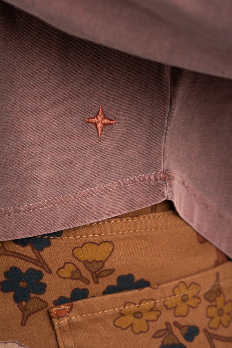 Remera Algodon Lavado Marron