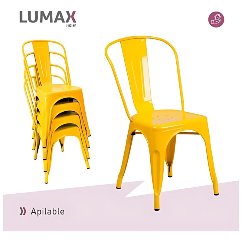 Pack 4 Sillas Tolix Lumax Varios Colores Amarillo