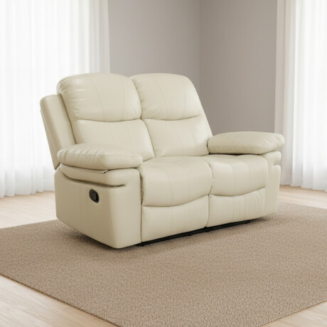 SILLÓN RECLINABLE 2 CUERPOS PU NATURAL-BEIGE MR2138 CREAM