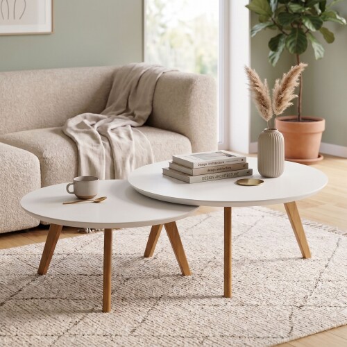 Mesa de Centro Classic - Conjunto - Línea Manhattan Blanco