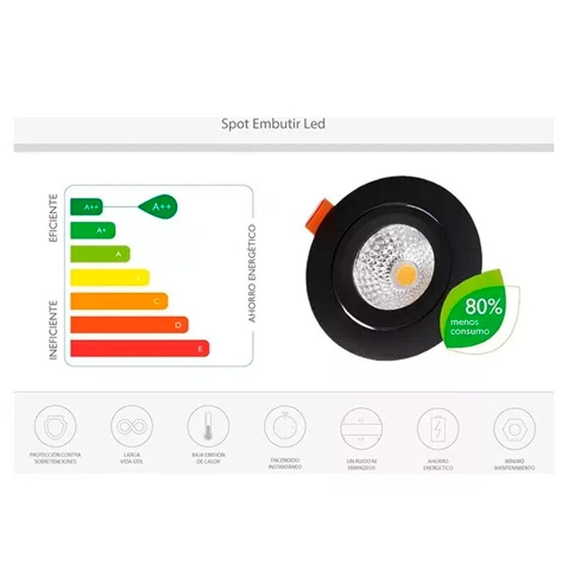 Downlight LED Neptuno 5W Downlight LED Neptuno 5W Negro