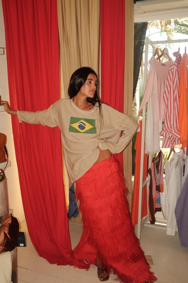 Sweater Flag Brasil Beige