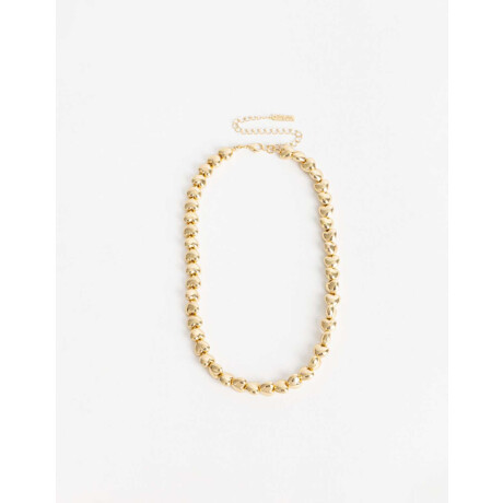 Collar Corto Corazones Metal Bold Dorado